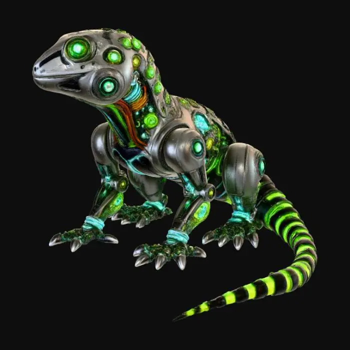 3D model for Cyber Reptile in Alien Landscape
