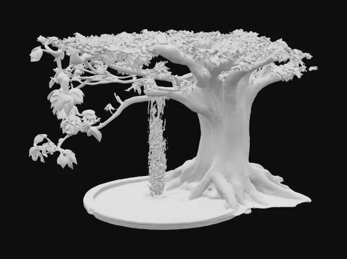 3D model for Tree With Shower Head, Mud Water In The Shower Bath, a Water in the Ground,