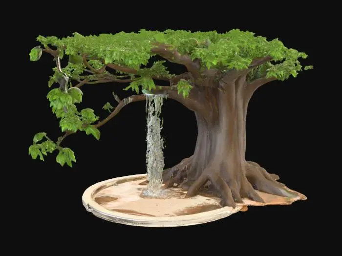 3D model for Tree With Shower Head, Mud Water In The Shower Bath, a Water in the Ground,