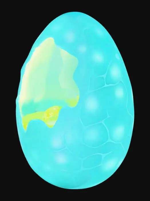 3D model for Womb Egg. With Cyan Blue. The Slime With Inside The Womb