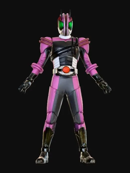 3D model for Masked Hero in Pink and Black Suit