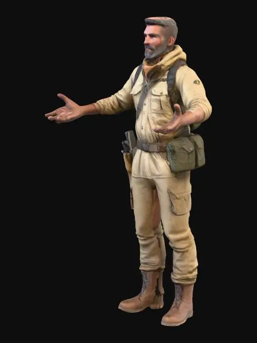 3D model for male explorer, survivalist, adventurer