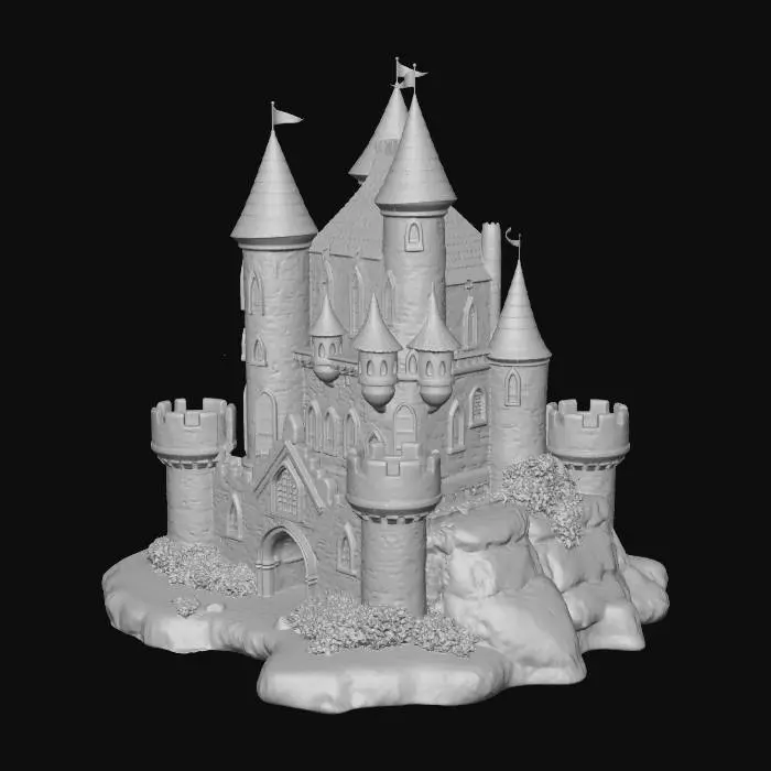 3D model for Blue Turreted Castle