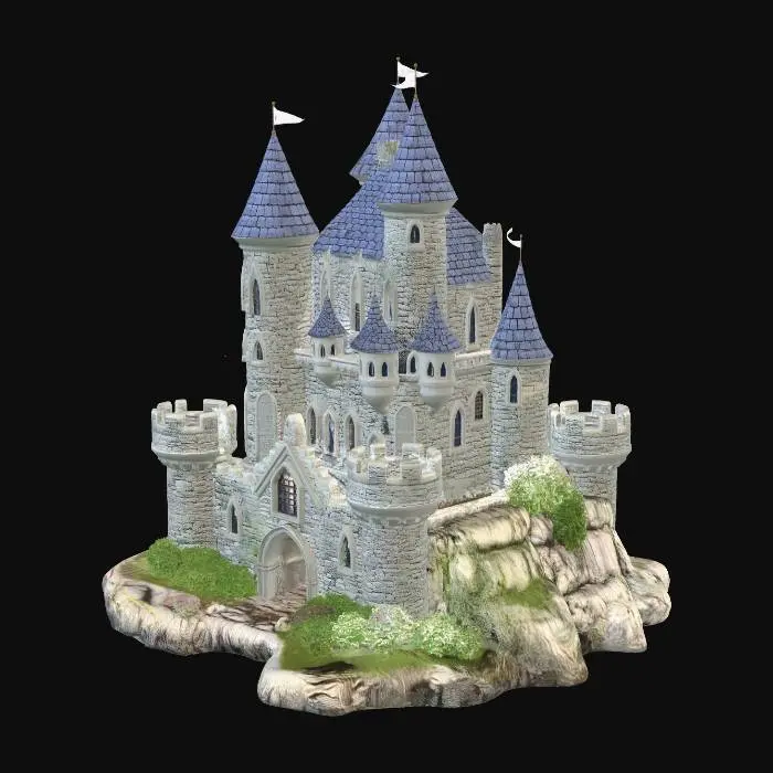3D model for Blue Turreted Castle