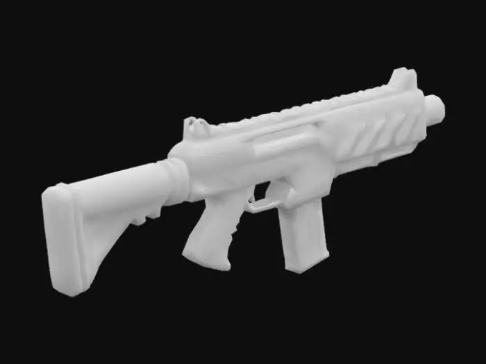 3D model for Lightning SMG
"Masterpiece, lowpoly, glowing magic laser submachine gun in chibi style. Sleek, elongated design with a deep violet base accented by diagonal turquoise lightning zigzags and playful pink highlights on the magazine and grip. Legendary item with a unique, flat, and funny shape, vivid colors."