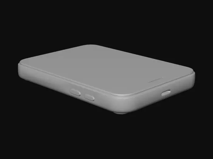 3D model for スマートフォン。黒っぽい色。