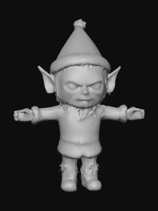3D model for Grumpy Christmas Elf