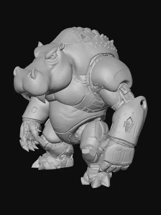 3D model for ippopotamo cattivo robot mutante