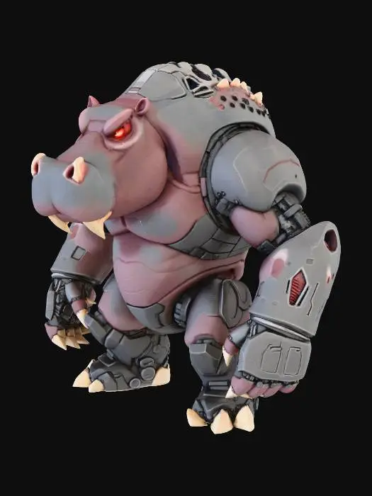 3D model for ippopotamo cattivo robot mutante