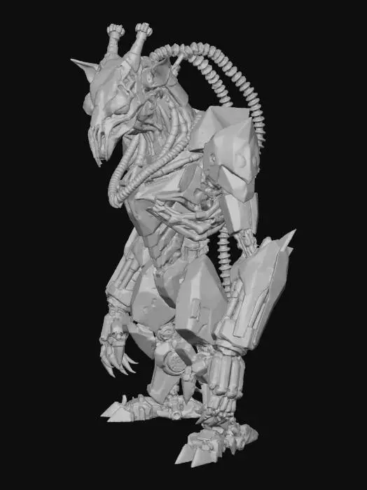 3D model for giraffa su due zampe cattiva robot mutante con armi