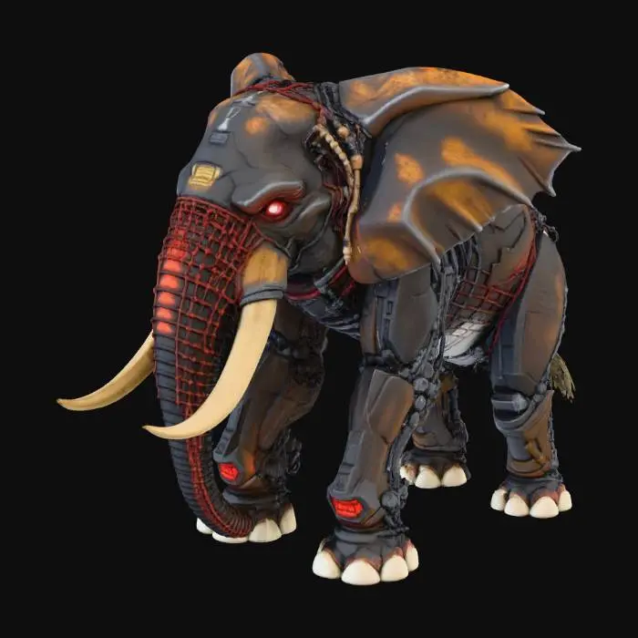 3D model for elefante cattivo robot mutante