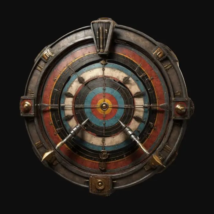 3D model for bow and arrow target in the style of sci fi and steam punk