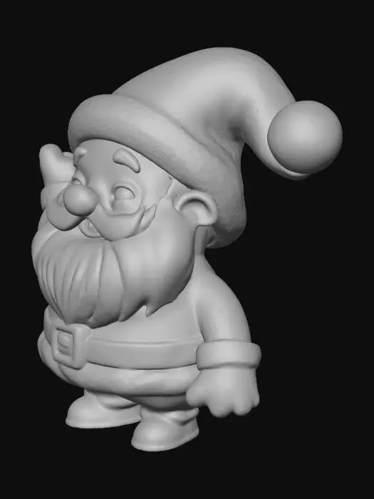 3D model for Erstelle ein Weihnachtsmann schlüsselanhänger im comic Stil. Die Oberfläche der Figur soll glatt sein.