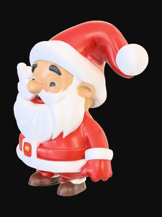 3D model for Erstelle ein Weihnachtsmann schlüsselanhänger im comic Stil. Die Oberfläche der Figur soll glatt sein.
