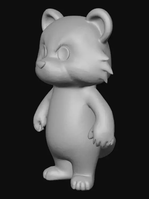 3D model for raccoon, flexible arms and legs, 
keychain, looks cute, smooth