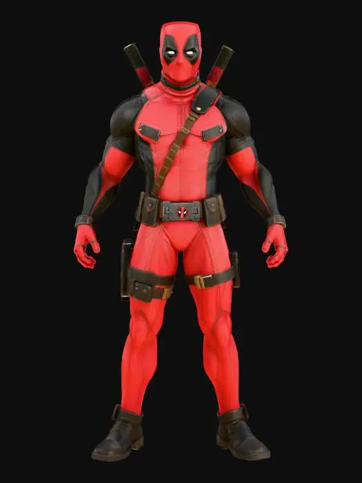 3D model for Deadpool, unreal engine 5, highest quality, highest resolution, insane detailed, character design, z-brush, v-ray