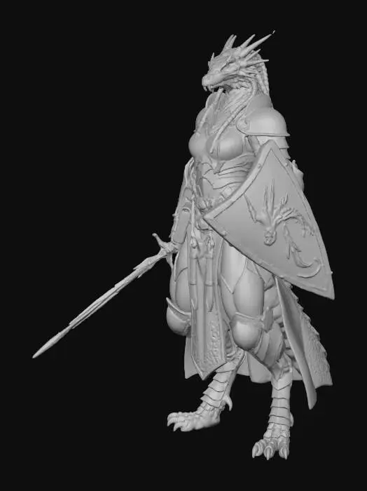 3D model for Dragonkin Paladin Woman #thanksgiving#