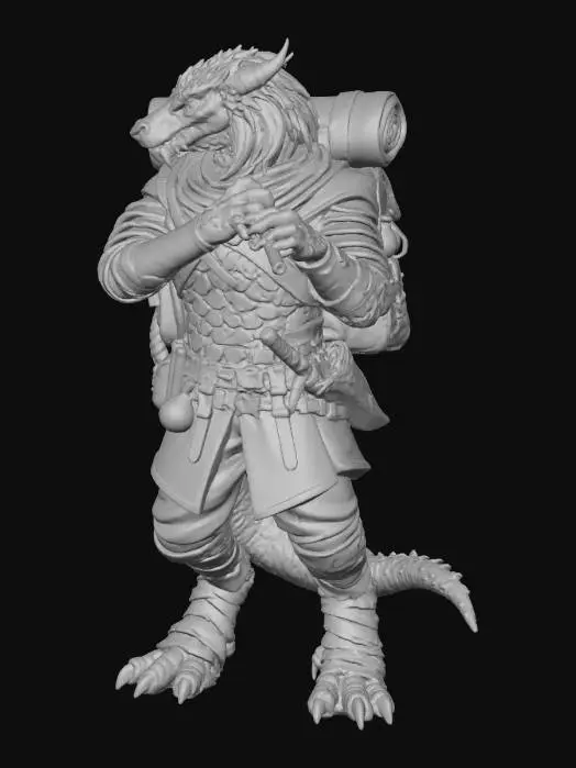 3D model for Lizardfolk Minstrel in the Mist