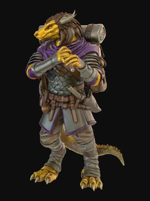 3D model for Lizardfolk Minstrel in the Mist