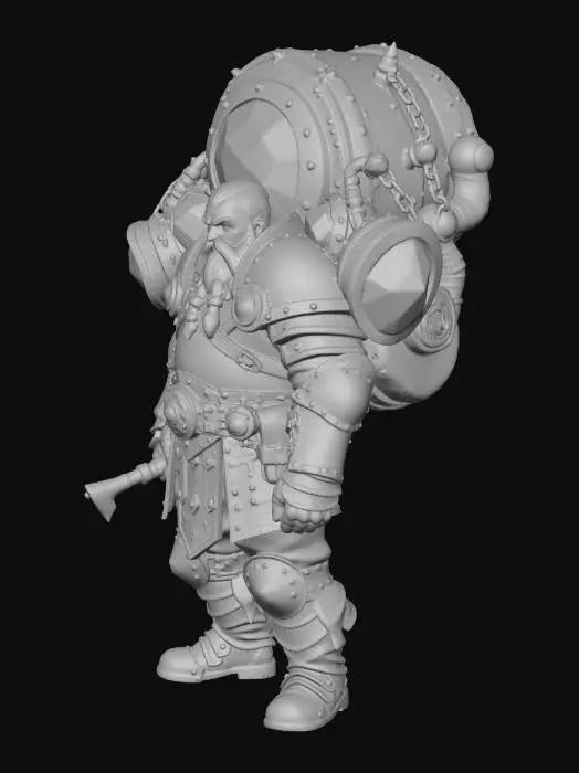 3D model for Dwarven Warrior with Gemstone Armor