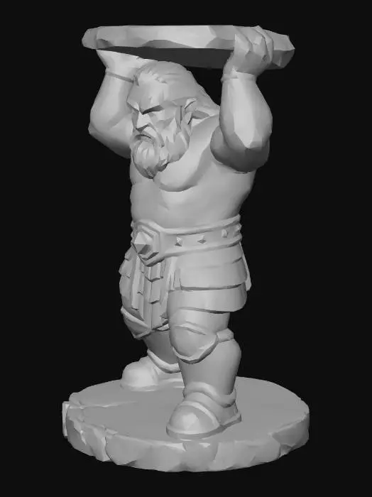 3D model for Dwarf Laborer Statue