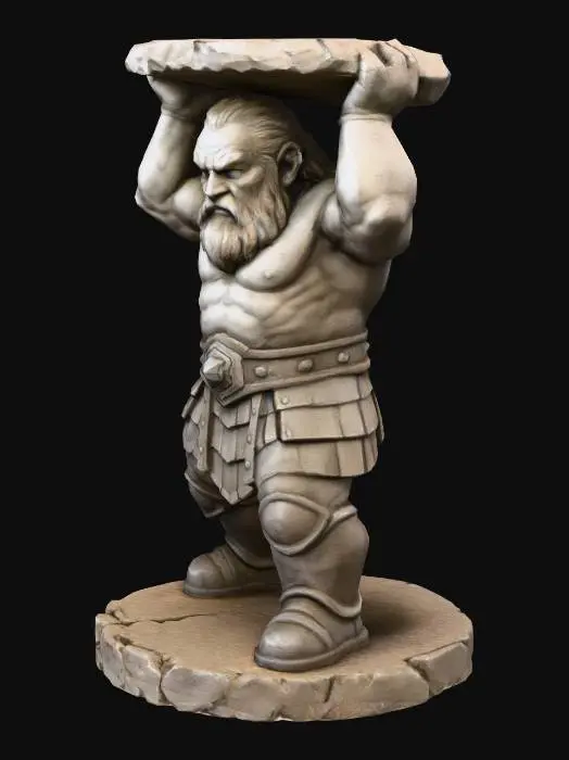 3D model for Dwarf Laborer Statue
