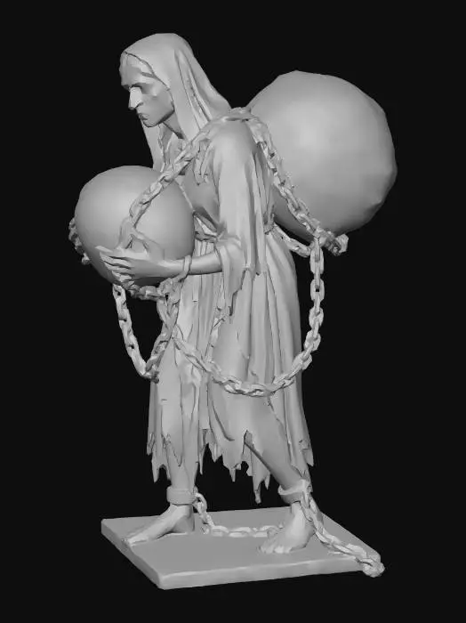3D model for Woman Burdened by Chains