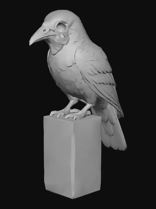 3D model for Afterlife Raven Statue