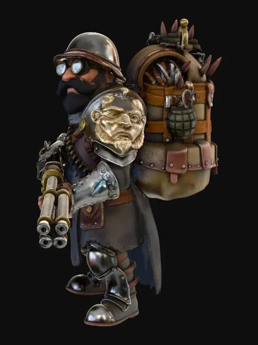 3D model for Ironbeard the Wasteland Gunner