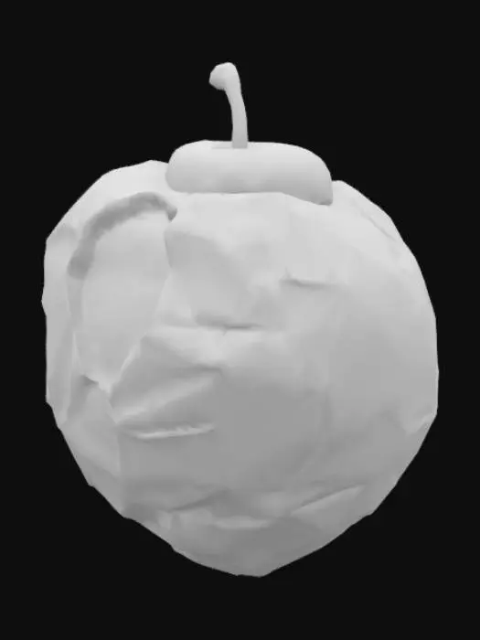 3D model for “SINGULARITY FRUIT”
— a seed that dreams of being a star.

🧩 Symbolic Form Prompt:
Model a floating fruit with crystalline facets and warped skin that reflects an impossible number of dimensions.

Outer shell appears frozen in time, like it’s constantly refracting different moments
Should look juicy and cosmic — a blend of nature and quantum
One side is cracked open to reveal a pulsing core or void kernel
Texture: oil-slick shimmer with embedded constellations
The Singularity Fruit grows only in places where ideas collide too hard to resolve.
To eat it is to remember every version of yourself that could have been.
