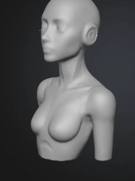 3D model for Crée une image sur le thème "synthetic dreams ", qui représente une intelligence artificielle humanoïde,  sur fond transparent png