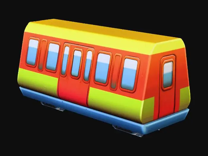 3D model for Colorful Cartoon Train Car