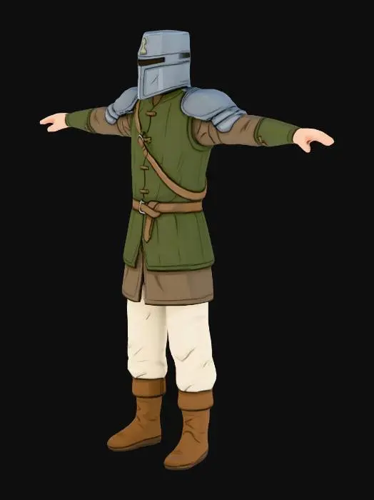 3D model for Knight in Armor Chess Pawn