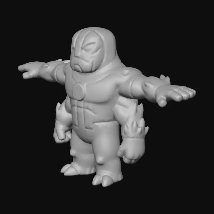 3D model for Chibi art style. Thick lines. Deep and bold embossed and engraved details. Well-defined and bold edges. Sculpted blocky style. Highly detailed. Highly stylized.