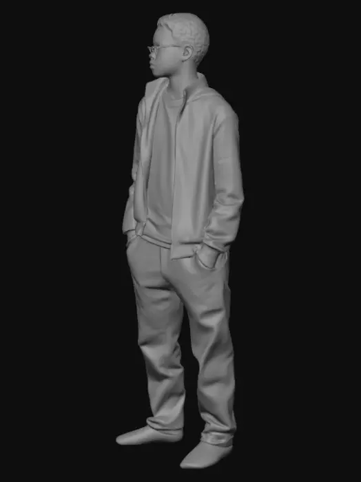3D model for Casual Pose in Navy Tracksuit