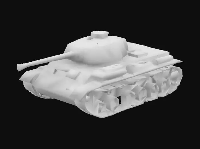 3D model for ww2 tank blueColor+RedLineColor