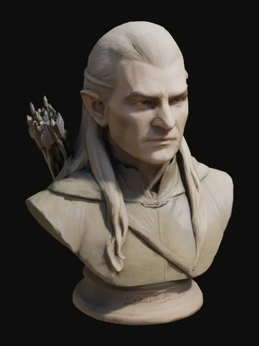 3D model for Elven Archer Bust