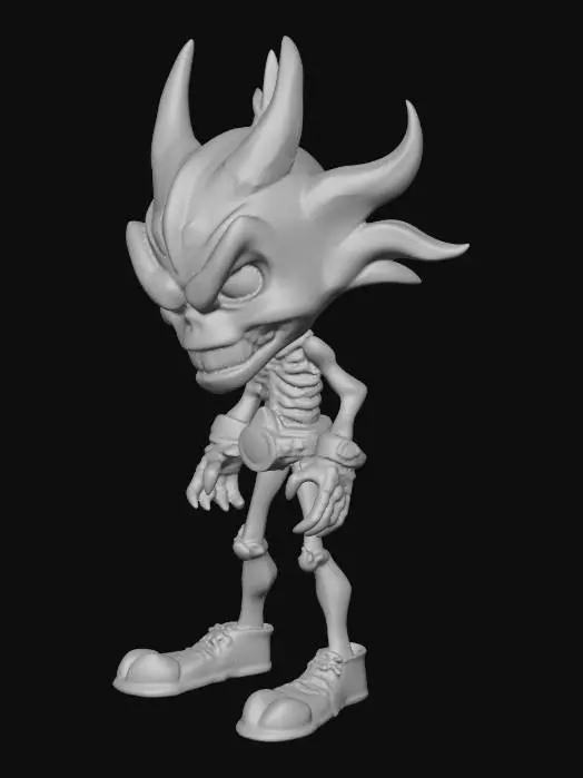 3D model for tête d Eddie mascotte de IRON MAIDEN dans la chanson " Fear of the dark" tiré de la pochette de la chanson

