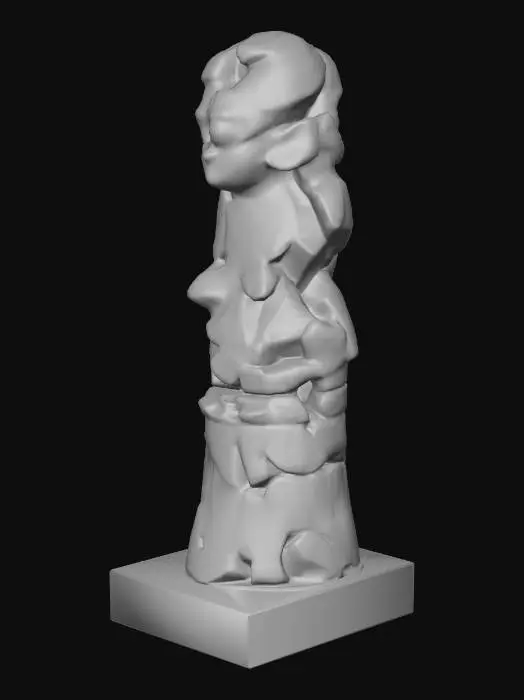3D model for Ancient Stone Figure Fragment