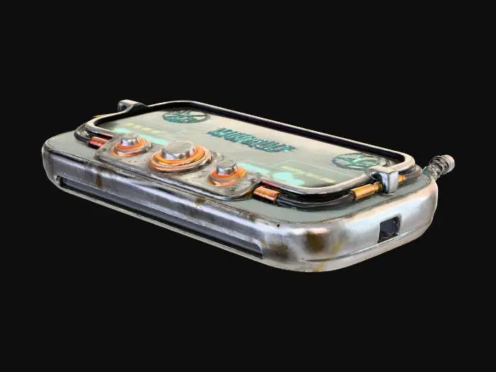 3D model for a smartphone inspired by 1950 retro styles and fallout games