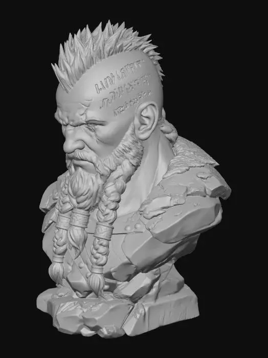 3D model for Stone Warrior Bust