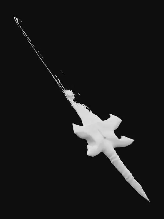 3D model for  una spada dettagliata a una mano avvolta da fiamme mistiche. La lama deve essere lunga e affilata, forgiata con un metallo oscuro o dorato, con rune incise che brillano di un'energia infuocata. Il fuoco che avvolge la lama deve avere un aspetto magico, con tonalità rosse, arancioni e accenni di blu o viola per un effetto ultraterreno. L'elsa deve essere estremamente dettagliata
. Il pomolo della spada può avere la forma di una testa di drago o di una fiamma cristallizzata, 