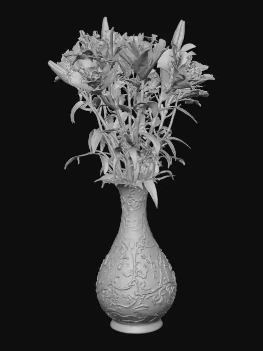 3D model for Vase with Yellow Lilies