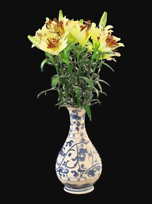 3D model for Vase with Yellow Lilies