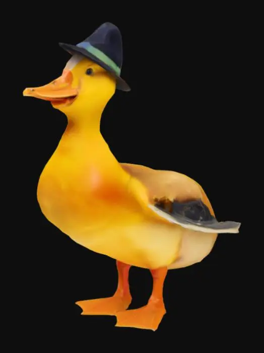 3D model for A duck wearing a fedora
