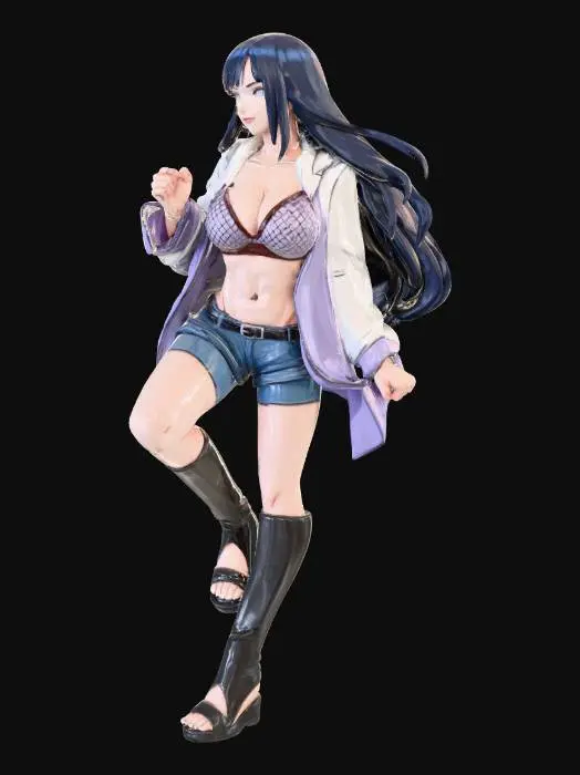 3D model for Anime Character in Casual Outfit