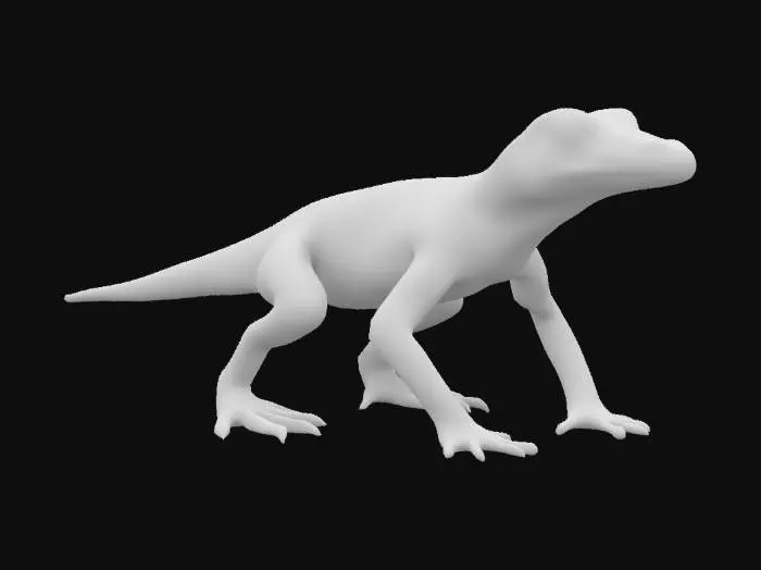 3D model for Create a game-ready, 3D quadrupedal realistic lizard-like animal but with long legs and short fur.