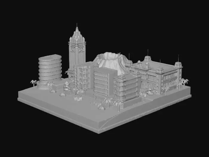 3D model for Coastal City Diorama