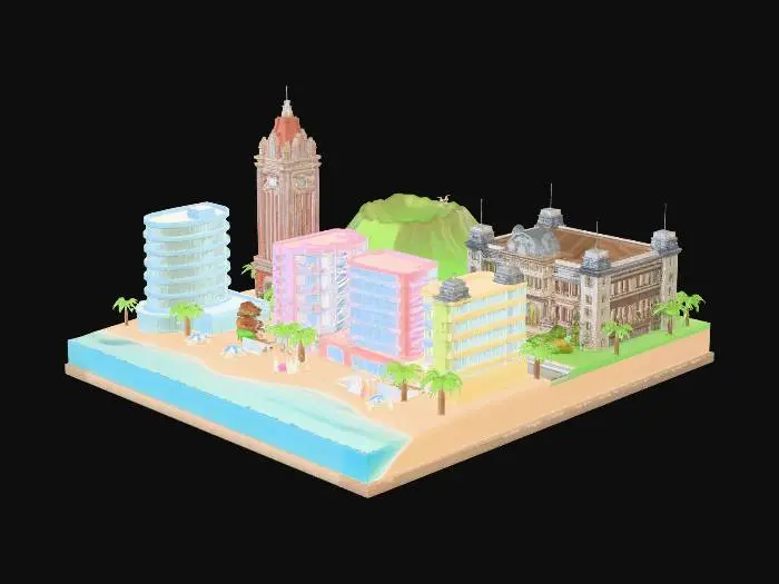 3D model for Coastal City Diorama