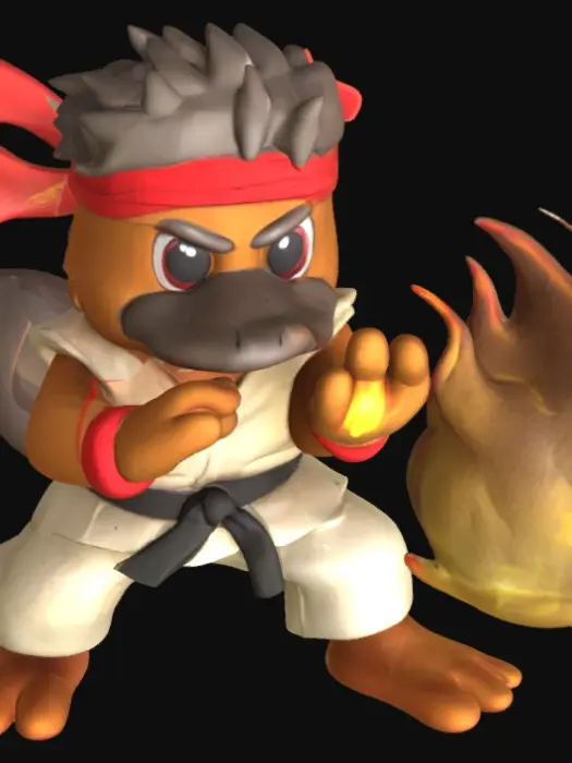 3D model for Flame Punch Platypus, #SketchTo3D#